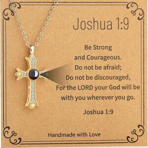 Cross Necklace for Women Girls, Bible Verse Cross Pendant Chain Christian Religi